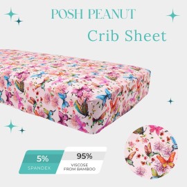 Posh Peanut Baby Crib Sheets for Boys & Girls - Viscose from Bamboo Crib Sheets for Standard Baby Mattresses (52 X 28 X 9) Watercolor Butterfly
