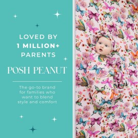 Posh Peanut Baby Crib Sheets for Boys & Girls - Viscose from Bamboo Crib Sheets for Standard Baby Mattresses (52 X 28 X 9) Watercolor Butterfly