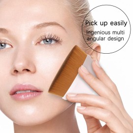 Ouhoe 4 Packs Brochas De Maquillaje Para Base,Foundation Makeup Brush,Brochas Planas Para Maquillaje, Maquillaje Con Tapa Plana Cepillo For Women Girls (4 Packs)