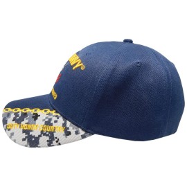 Trade Winds United States Navy Proudly Served Petty Officer First Class Duty Honor Courage Navy Blue Acrylic Adjustable Embroidered Baseball Hat Cap - Officially Licensed, Black, 7 3/4