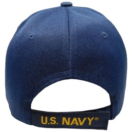 Trade Winds United States Navy Proudly Served Petty Officer First Class Duty Honor Courage Navy Blue Acrylic Adjustable Embroidered Baseball Hat Cap - Officially Licensed, Black, 7 3/4