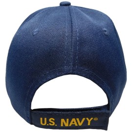 Trade Winds United States Navy USS Harry S. Truman CVN-75 The Buck Stops Here Shadow Navy Blue Acrylic Adjustable Embroidered Baseball Hat Cap - Officially Licensed, Black, 7 3/4