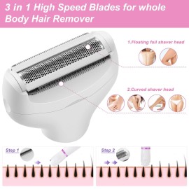 Electric Bikini Trimmer and Shaver for Women - 4 in 1 Waterproof Electric Razor- Rechargeable Pubic Hair Trimmer and Facial Hair Remover for Legs, Body, Underarm, Face, Eyebrow Electric Bikini Trimmer and Shaver for Women - 4 in 1 Waterproof Electric Razor- Rechargeable Pubic Hair Trimmer and Facial Hair Remover for Legs, Body, Underarm, Face, Eyebrow