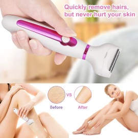 Electric Bikini Trimmer and Shaver for Women - 4 in 1 Waterproof Electric Razor- Rechargeable Pubic Hair Trimmer and Facial Hair Remover for Legs, Body, Underarm, Face, Eyebrow Electric Bikini Trimmer and Shaver for Women - 4 in 1 Waterproof Electric Razor- Rechargeable Pubic Hair Trimmer and Facial Hair Remover for Legs, Body, Underarm, Face, Eyebrow