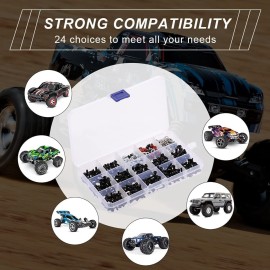 GLOBACT 531PCS RC Screw Kit RC Repair Tool Kit and RC Screwdrivers RC Hex Nut Socket for Axial Redcat HPI Arrma Losi RC4WD 1/8 1/10 1/12 1/16 Scale RC Cars Trucks Crawler Accessories