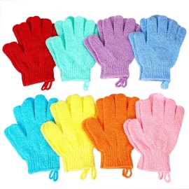 Bath Gloves,16 Pcs Exfoliating Bath Gloves,Body Scrub Gloves with Hanging Loop for Beauty Spa Massage Skin Shower Body Scrubber-8 Colors Bath Gloves,16 Pcs Exfoliating Bath Gloves,Body Scrub Gloves with Hanging Loop for Beauty Spa Massage Skin Shower Body Scrubber-8 Colors