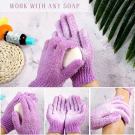 Bath Gloves,16 Pcs Exfoliating Bath Gloves,Body Scrub Gloves with Hanging Loop for Beauty Spa Massage Skin Shower Body Scrubber-8 Colors Bath Gloves,16 Pcs Exfoliating Bath Gloves,Body Scrub Gloves with Hanging Loop for Beauty Spa Massage Skin Shower Body Scrubber-8 Colors