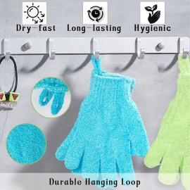 Bath Gloves,16 Pcs Exfoliating Bath Gloves,Body Scrub Gloves with Hanging Loop for Beauty Spa Massage Skin Shower Body Scrubber-8 Colors Bath Gloves,16 Pcs Exfoliating Bath Gloves,Body Scrub Gloves with Hanging Loop for Beauty Spa Massage Skin Shower Body Scrubber-8 Colors