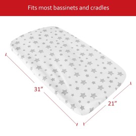 Waterproof Bassinet Sheets 2 Pack, Compatible with Graco Travel Lite Crib, Soft and Breathable 31 X 21