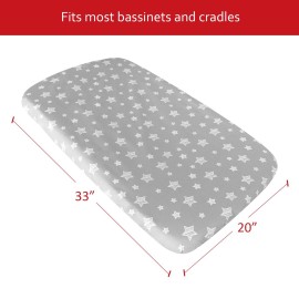 Waterproof Bassinet Sheets 2 Pack, Compatible with RONBEI & Koola Baby & Baby Joy Bassinet, 33 X 20 Fits Most bassinets and Cradles