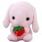 HOUPU Soft Toy - Sitting Lop Eared Rabbit, Easter White Rabbit Stuffed Bunny Animal with Carrot Soft Lovely Realistic Long-Eared Standing Pink Plush Toys (Pink-Strawberry,12.5in/32cm)