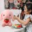 HOUPU Soft Toy - Sitting Lop Eared Rabbit, Easter White Rabbit Stuffed Bunny Animal with Carrot Soft Lovely Realistic Long-Eared Standing Pink Plush Toys (Pink-Strawberry,12.5in/32cm)