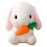 HOUPU Soft Toy - Sitting Lop Eared Rabbit, Easter White Rabbit Stuffed Bunny Animal with Carrot Soft Lovely Realistic Long-Eared Standing Pink Plush Toys (White-Carrot,16.9in/43cm)