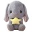 HOUPU Soft Toy - Sitting Lop Eared Rabbit, Easter White Rabbit Stuffed Bunny Animal with Carrot Soft Lovely Realistic Long-Eared Standing Pink Plush Toys (Gray-Star,12.5in/32cm)