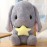 HOUPU Soft Toy - Sitting Lop Eared Rabbit, Easter White Rabbit Stuffed Bunny Animal with Carrot Soft Lovely Realistic Long-Eared Standing Pink Plush Toys (Gray-Star,12.5in/32cm)