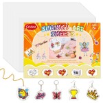 Shrinky Art Paper, Cridoz 50Pcs Shrinky Sheets Shrink Plastic Film for Keychains and Kids Creative Art Craft Marking