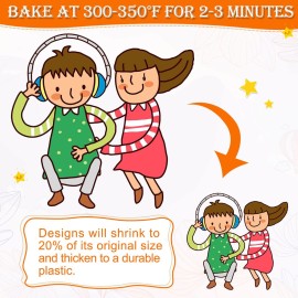 Shrinky Art Paper, Cridoz 50Pcs Shrinky Sheets Shrink Plastic Film for Keychains and Kids Creative Art Craft Marking