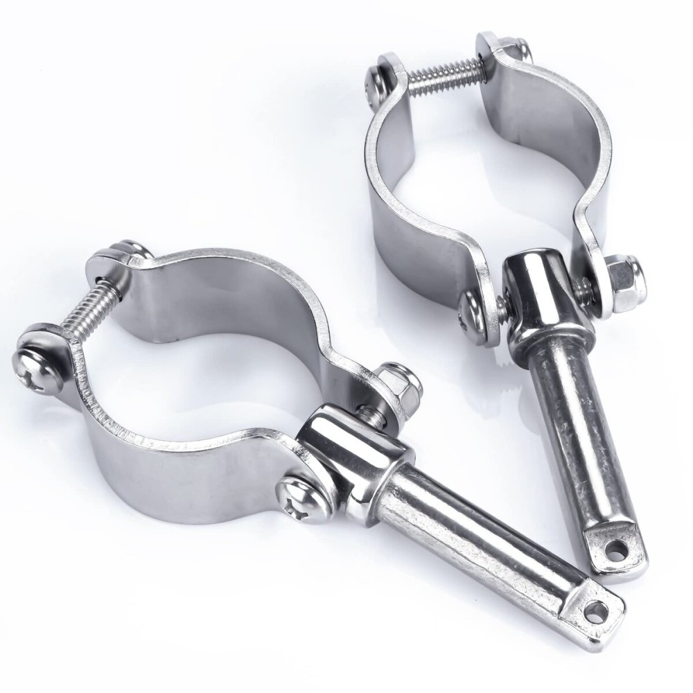 smartmarine 2X 316 Stainless Steel Clamp on Oarlocks or Rowlocks,Boat Oarlock Socket Marine Yacht