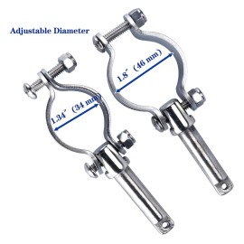 smartmarine 2X 316 Stainless Steel Clamp on Oarlocks or Rowlocks,Boat Oarlock Socket Marine Yacht