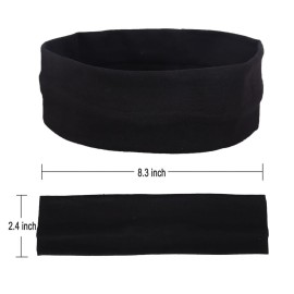 MapofBeauty 3 Pack Yoga Headbands Stretchy Cotton Head Band Hairwarp Sports Running Exercise Gym (Black) MapofBeauty 3 Pack Yoga Headbands Stretchy Cotton Head Band Hairwarp Sports Running Exercise Gym (Black)