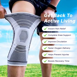 AmRelieve Ultra Knee Elite Compression Sleeve - Knee Brace for Arthritis Pain Relief, Meniscus Tear Support, and Knee Pain Relief AmRelieve Ultra Knee Elite Compression Sleeve - Knee Brace for Arthritis Pain Relief, Meniscus Tear Support, and Knee Pain Relief
