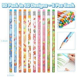 50 Pack Birthday Pencils Bulk, Happy Birthday Pencils for Kids with Erasers, Birthday Party Favors Supplies Goodie Bags Filler