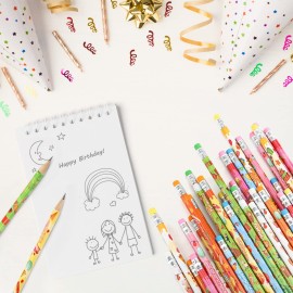 50 Pack Birthday Pencils Bulk, Happy Birthday Pencils for Kids with Erasers, Birthday Party Favors Supplies Goodie Bags Filler