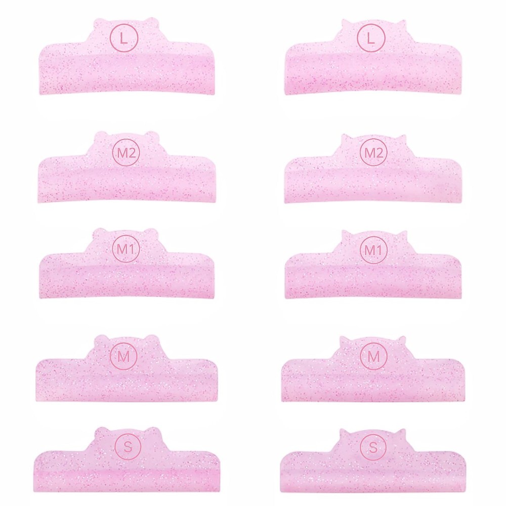 Liber Beauty Eyelash Lift Pads Eyelash Makeup Pads for Lash Lamination Supplies Curler Eyelash Perm Rods 5 Size Salon Eyelash Tools (Pink U curl pad)