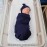 OWLOWLA Newborn Swaddle Set Stretch Wrap Swaddle Receiving Blanket for Baby Boy Girl(Navy Blue)