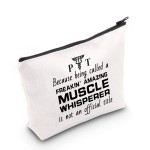 CMNIM Physical Therapist Gifts Makeup Bag PT Muscle Whisperer Is Not An Official Title Zipper Pouch Travel Bag for PT Graduation Appreciation Retirement Gift (PT Muscle Makeup Bag)
