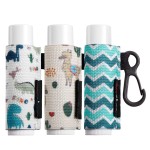 HEYSKAY Lip Balm Holder Sleeves Keychain Chapstick Elastic Sleeves (Dinausaur/Sheep/Wave strip)