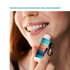 HEYSKAY Lip Balm Holder Sleeves Keychain Chapstick Elastic Sleeves (Dinausaur/Sheep/Wave strip)