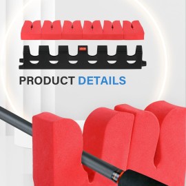 Simple Deluxe Horizontal Fishing Rod Holders Wall-Mounted - Fishing Rod Rack Great Fishing Pole Holder for Garage, Fishing Rod Rack Holds Up to 6 Rods, 13.6\'\' Red, 1 Pair Simple Deluxe