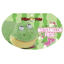 Pillow Pets Sweet Scented Watermelon Frog Stuffed Animal Plush Toy Pillow, 1 Count (Pack of 1), Green