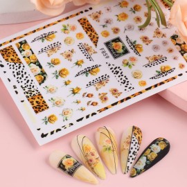 Flowers Rose Nail Art Stickers, 3D Flower Nail Self-Adhesive Sticker Design, Holographic Floral Leaf Butterfly Nail Art Decals for Women Girls Manicure Charms Decoration, Blossom Resin Nail Art Tips Flowers Rose Nail Art Stickers, 3D Flower Nail Self-Adhesive Sticker Design, Holographic Floral Leaf Butterfly Nail Art Decals for Women Girls Manicure Charms Decoration, Blossom Resin Nail Art Tips