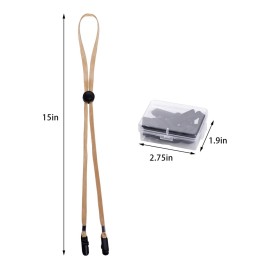 Sucrain 5 Pieces Adjustable Hat Strap Clips Hat Chin Cord with Storage Box for Golfing, Fishing Black