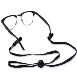 Sucrain 5 Pieces Adjustable Hat Strap Clips Hat Chin Cord with Storage Box for Golfing, Fishing Black