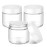 2 oz Glass Jars with Lids, Bumobum 3 pack Clear Small Jar with White Lids, Blank Labels & Inner Liners, 60 ml Empty Round Cosmetic Containers for Sample, Powder, Cream, Lotion, Spice