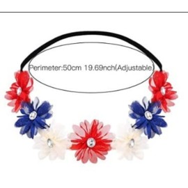BBTDIN Patriotic Flower Crown Headband Independence Day Floral Flower Hair band JHN39 (Blue Red White) BBTDIN Patriotic Flower Crown Headband Independence Day Floral Flower Hair band JHN39 (Blue Red White)