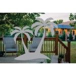 (2 Pack) 6 x 5.4 Palm Tree Frosted Matte Vinyl Decals Glass Safety Stickers - Keep Children Safe, Alert Birds, Dogs, Kids - Glass Window Door Indicator