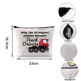 VAMSII Makeup Bag, Truck Driver, Large Capacity, Zipper Pouch, Cosmetic Case, Water Resistant for Women