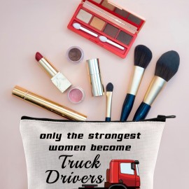 VAMSII Makeup Bag, Truck Driver, Large Capacity, Zipper Pouch, Cosmetic Case, Water Resistant for Women