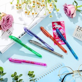 Kathfly 12 Packs Temporary Tattoo Markers for Skin Shimmery Gel Pens for Girls Kids Party Stuffers, 6 Colors