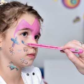 Kathfly 12 Packs Temporary Tattoo Markers for Skin Shimmery Gel Pens for Girls Kids Party Stuffers, 6 Colors