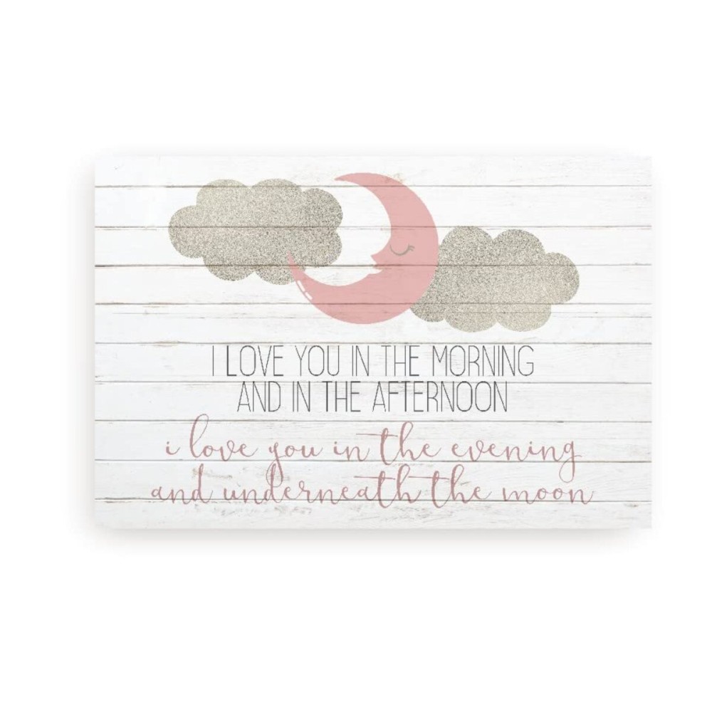 MRC Wood Products I Love You In The Morning And In The Afternoon Nursery Wall Sign Decor Kid\'s Room 12x18