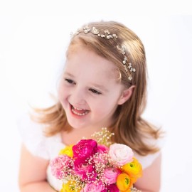 Flower Girl Headpiece, Flower Girl Hair Accessory Wedding Headpiece for Bride Princess Crown First Communion Headpiece for Girls Flower Girl Headpiece, Flower Girl Hair Accessory Wedding Headpiece for Bride Princess Crown First Communion Headpiece for Girls