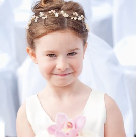 Flower Girl Headpiece, Flower Girl Hair Accessory Wedding Headpiece for Bride Princess Crown First Communion Headpiece for Girls Flower Girl Headpiece, Flower Girl Hair Accessory Wedding Headpiece for Bride Princess Crown First Communion Headpiece for Girls