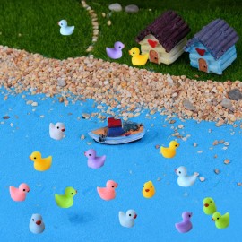Tindobewan 100 PCS Tiny Ducks Mini Resin Ducks Miniature Duck Figures Ornament for Craft, Garden, Aquarium, Home DecorationsMulti Color