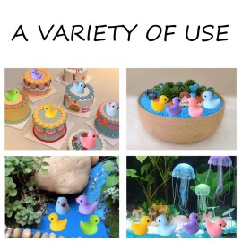 Tindobewan 100 PCS Tiny Ducks Mini Resin Ducks Miniature Duck Figures Ornament for Craft, Garden, Aquarium, Home DecorationsMulti Color