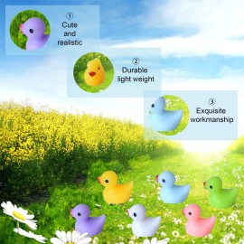 Tindobewan 100 PCS Tiny Ducks Mini Resin Ducks Miniature Duck Figures Ornament for Craft, Garden, Aquarium, Home DecorationsMulti Color